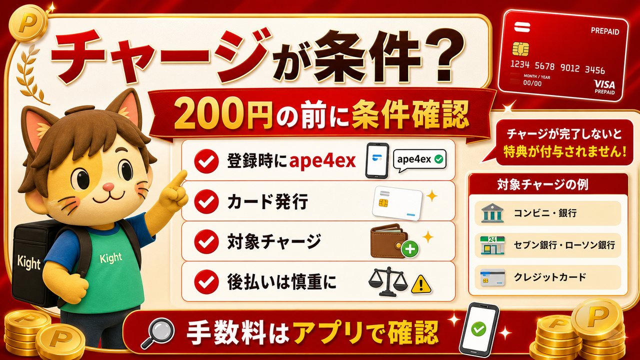 バンドルカード招待コードは対象チャージまで確認する